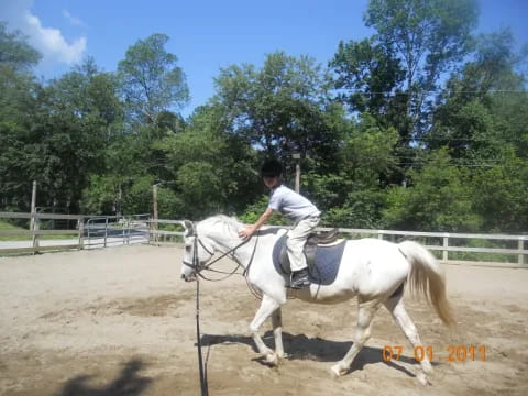 a man riding a horse