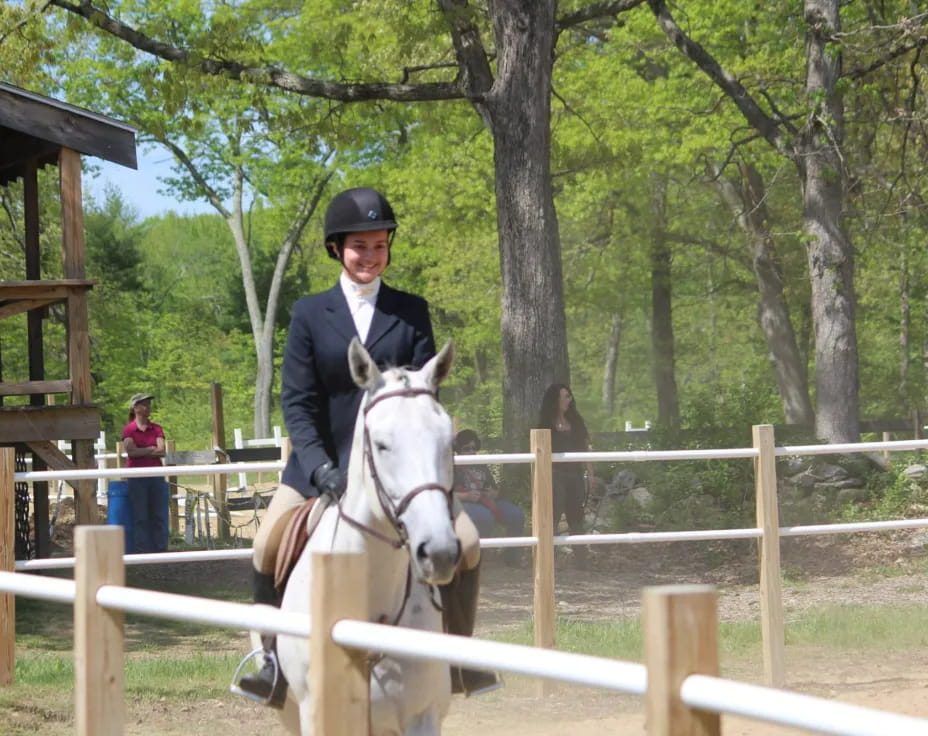 a person riding a horse