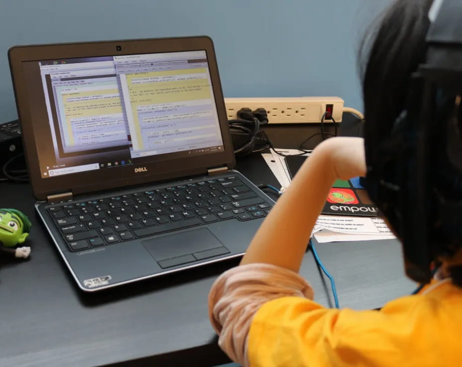 a person using a laptop