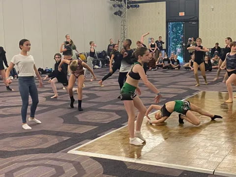 a group of people exercising