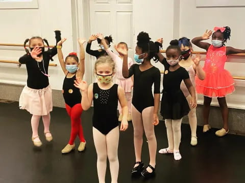 a group of girls in a room