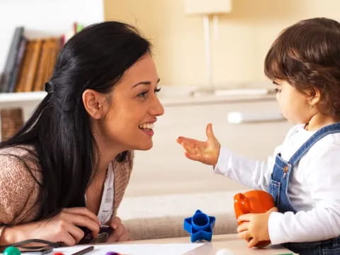 a woman and a child
