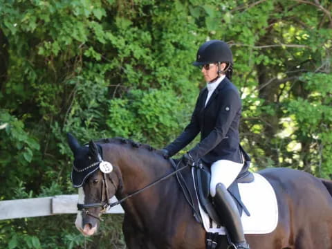 a man riding a horse