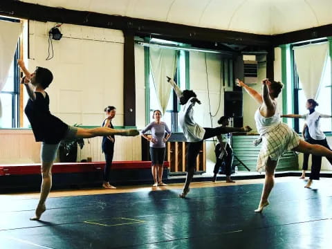 a group of people dancing