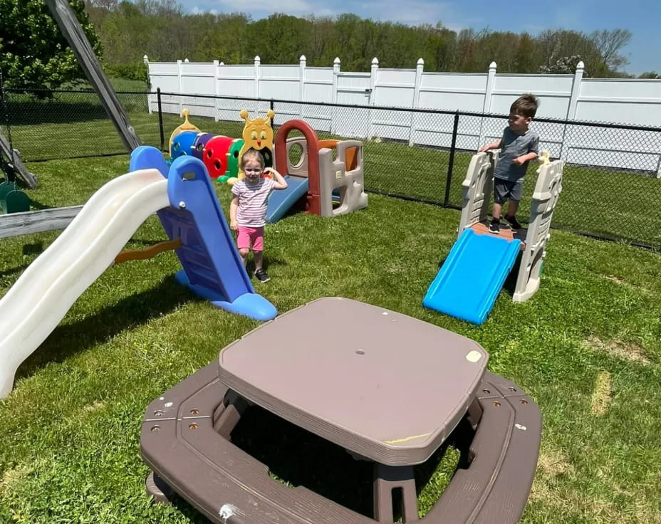 a group of kids on a playground