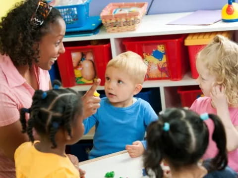 a person and several children