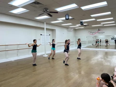 a group of women in a gym