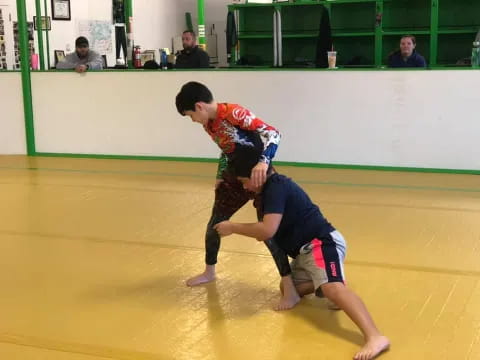 two men in a gym