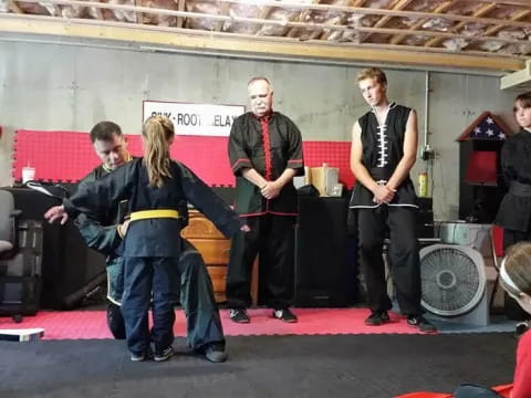 a group of people on a stage