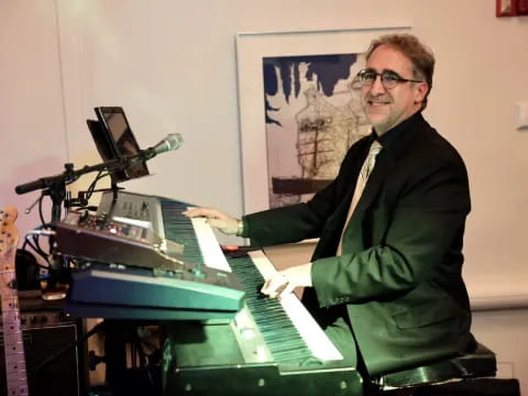 a man playing a keyboard