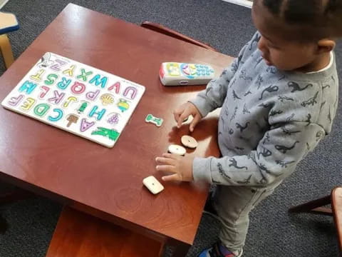 a child playing a board game