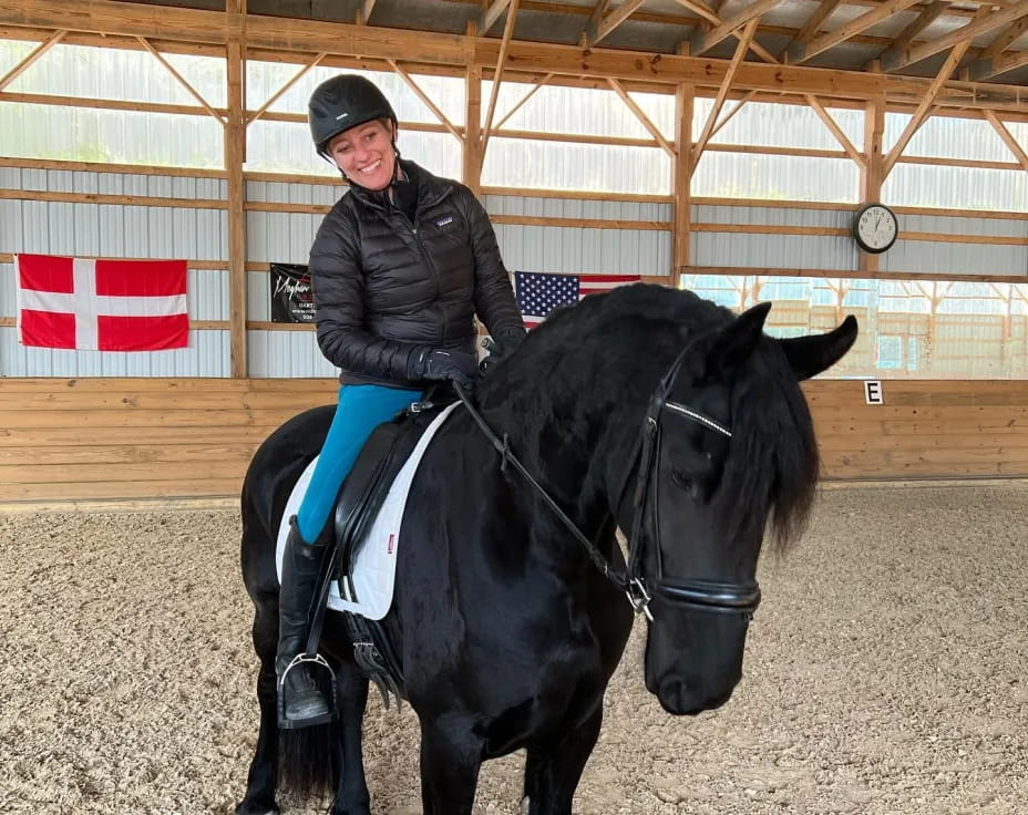 a person riding a horse