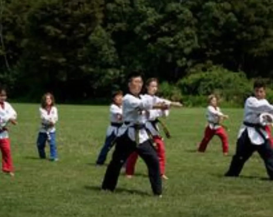 a group of people in a field