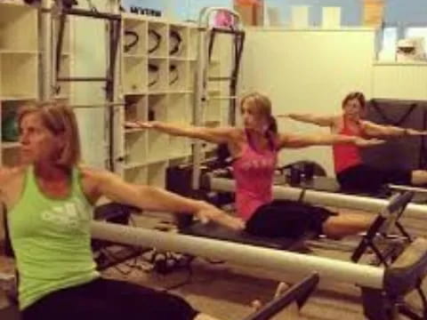 a woman working out in a gym