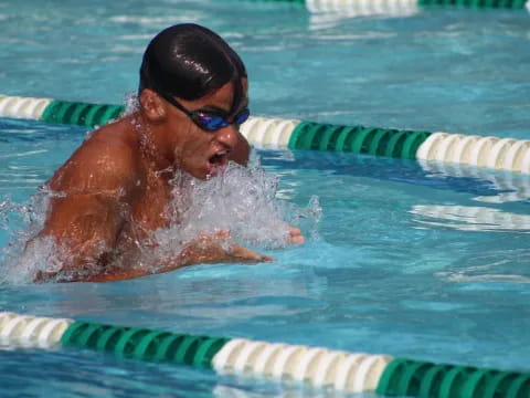 a person in a pool