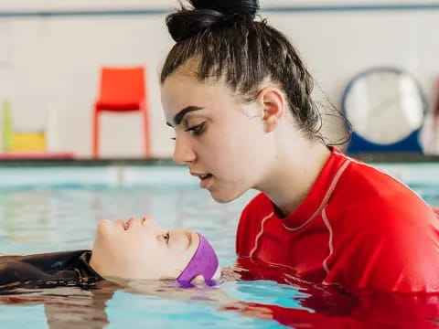 a person in a pool