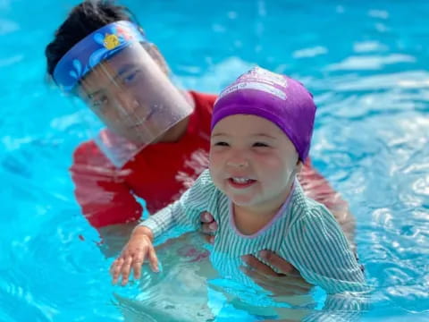 a child in a pool