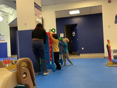 a group of people in a room