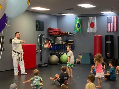 a group of children in a room