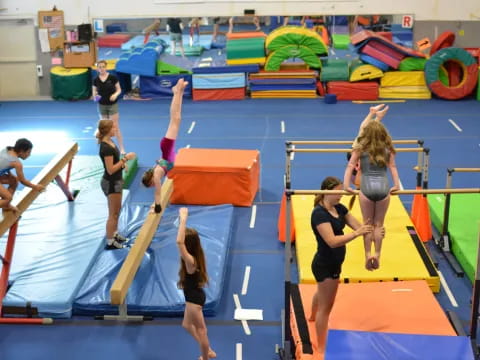 a group of people exercising
