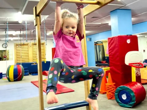 a child on a bar