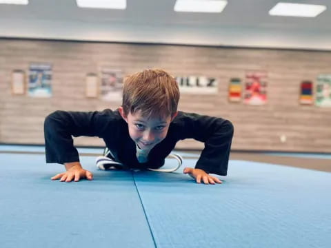 a boy lying on the floor