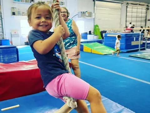 a girl on a swing