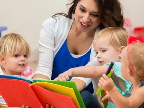 a person and several children