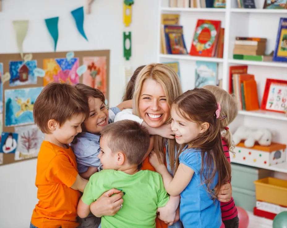 a person and two children
