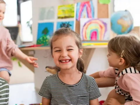a group of children in a classroom