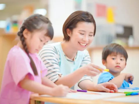 a person and a couple of children