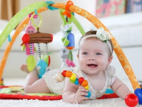 a baby in a crib