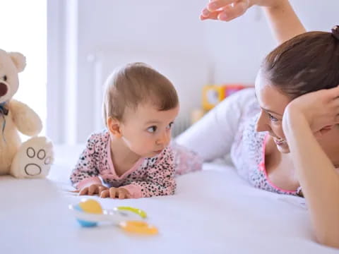 a woman and a baby