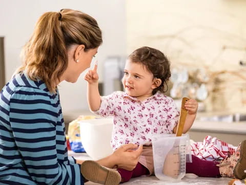 a woman and a child