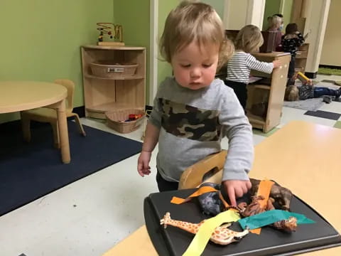 a child playing with toys
