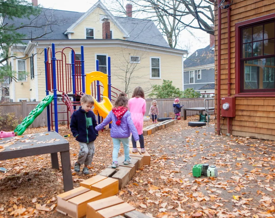 children playing in the garden
