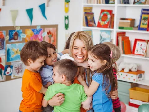 a person and two children