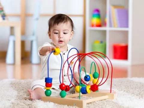 a child playing with toys