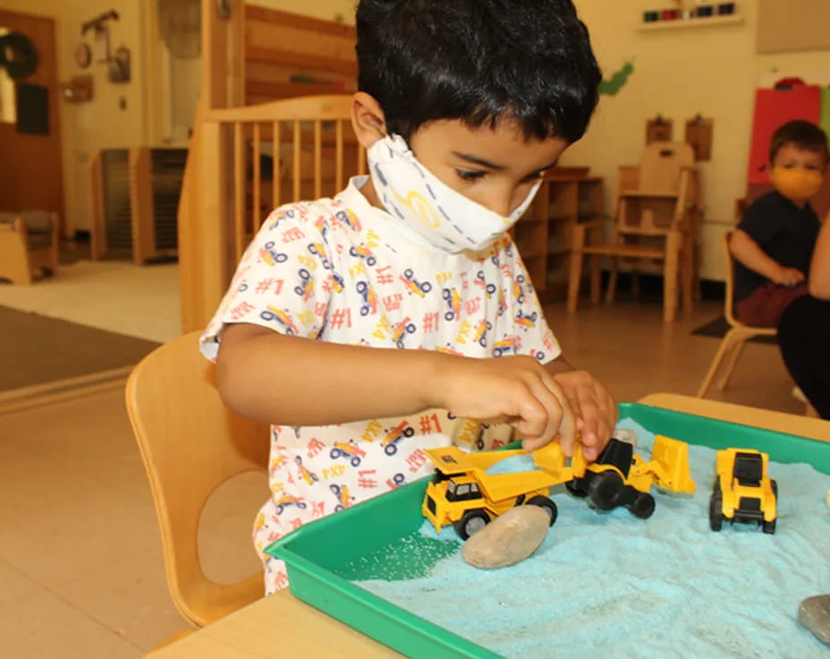 a child playing with toys