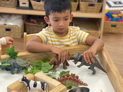 a child playing with toys