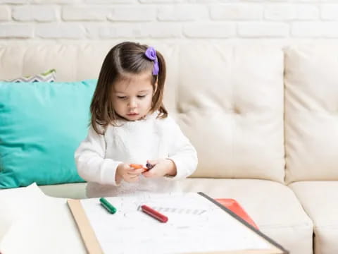 a girl sitting at a table