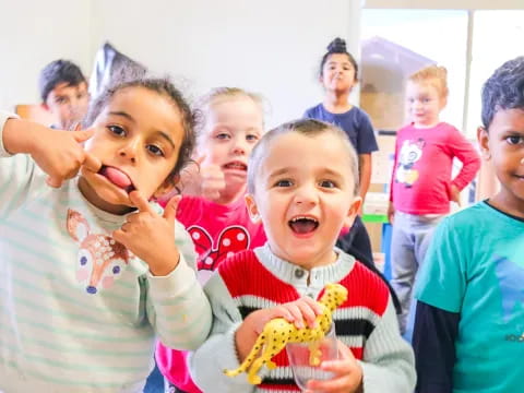 a group of kids holding candy