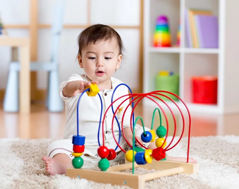 a child playing with toys