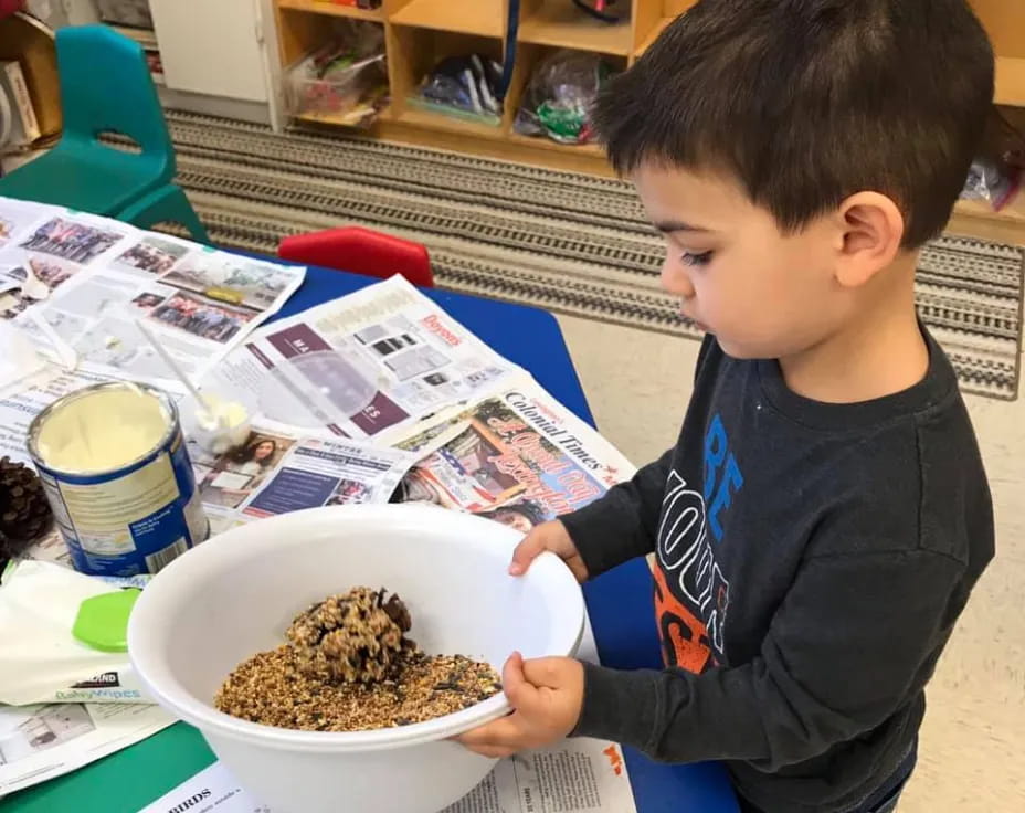 a boy eating cereal
