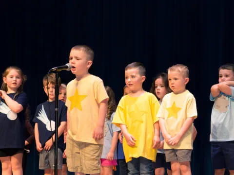 a group of children singing