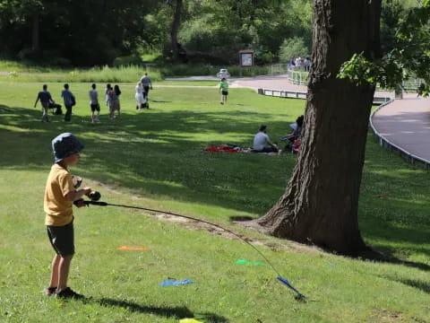 a kid playing with a toy