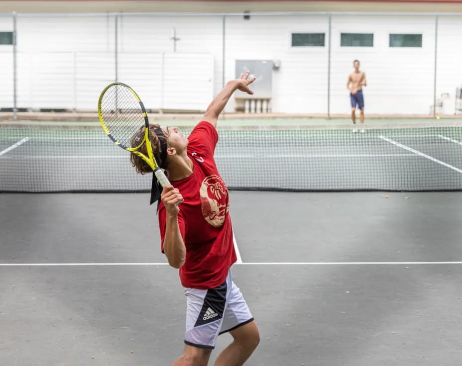a person playing tennis