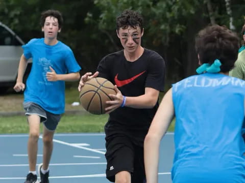 a group of men playing basketball