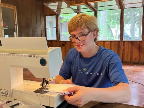 a person sitting at a desk