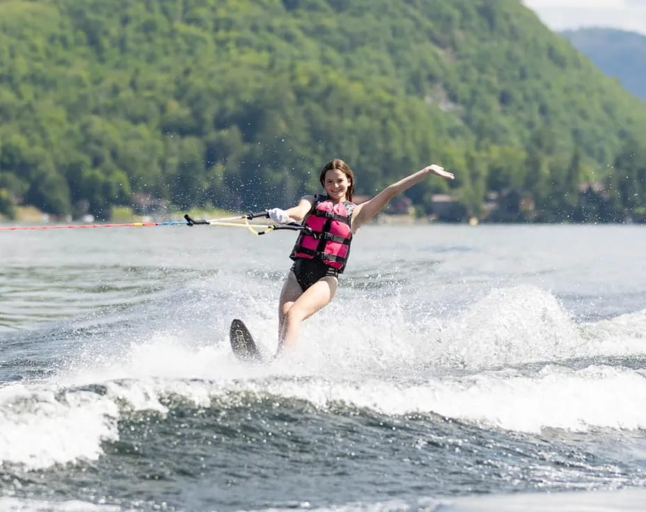 a man water skiing